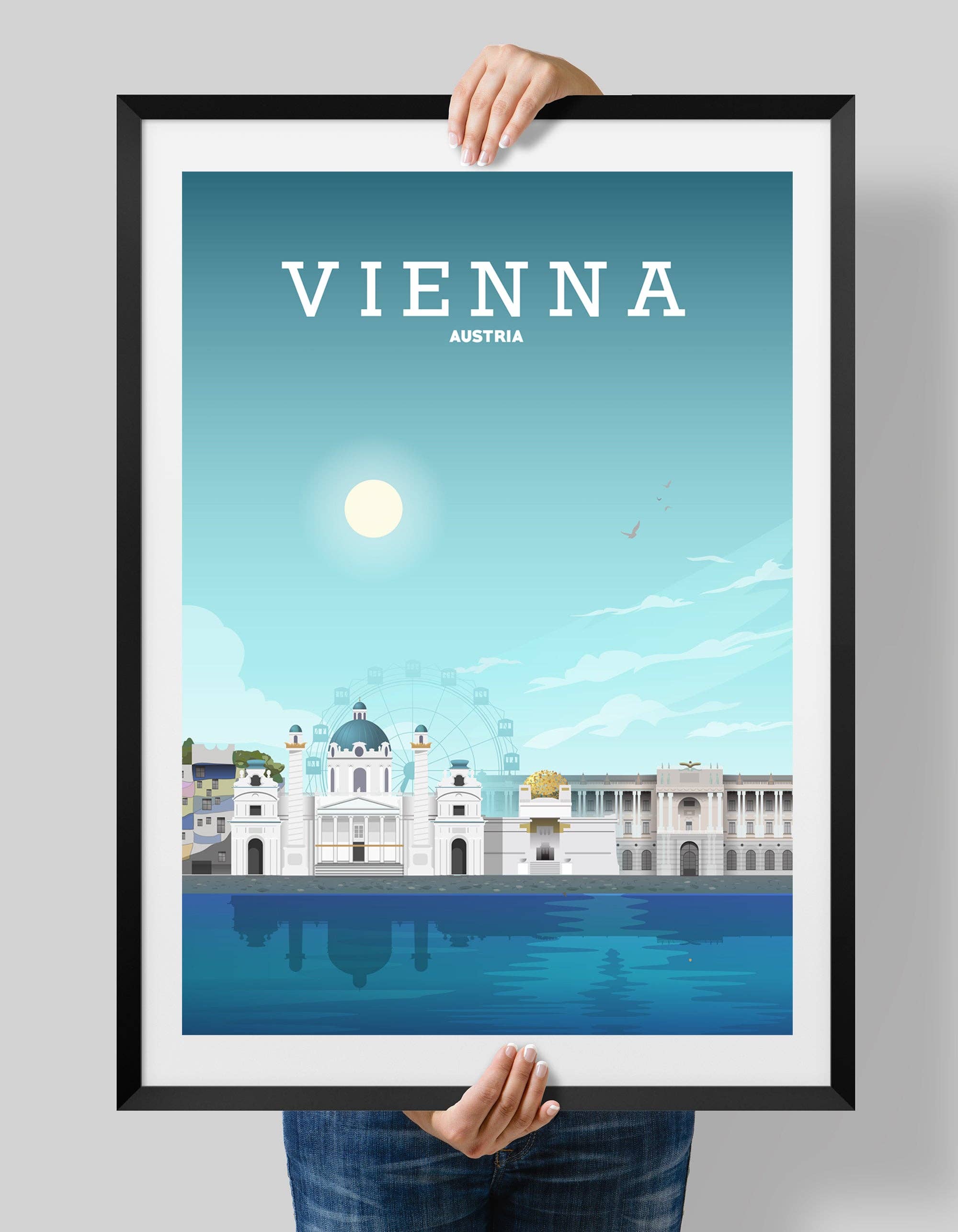 Hillview Prints – Poster por atacado – Cartaz de Viena, impressão de Viena, pintura de Viena Áustria0