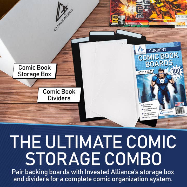 Invested Alliance LLC – wholesale Bookmark – Current Comic Book Backing Boards 100CT (24PT, 6.75 x 10.5")