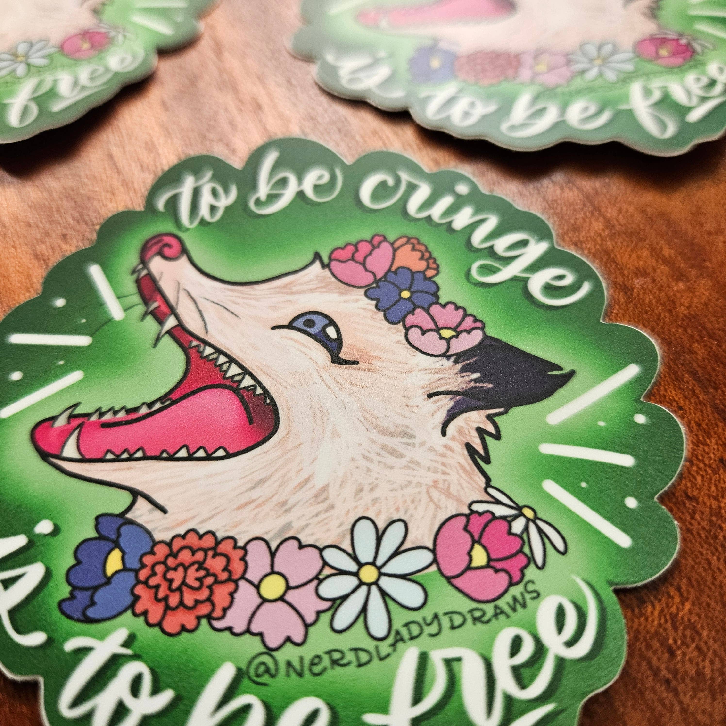 Nerd Lady Designs - Wholesale Sticker - Cringe Possum Funny Sticker7