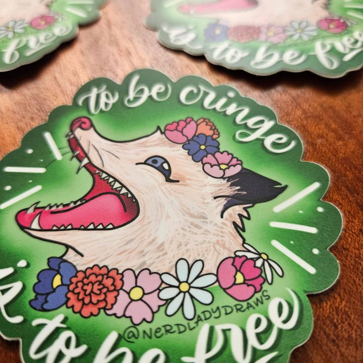 Nerd Lady Designs - Wholesale Sticker - Cringe Possum Funny Sticker7