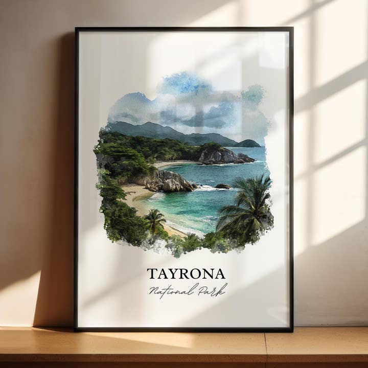 Tayrona National Park Art, Santa Marta Print, Colombia Watercolor, Tayrona Natl Park Gift, Travel Print, Travel Poster, Housewarming Gift for wholesale by Premium Travel Art