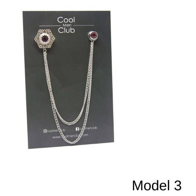 COOLMENCLUB - Vendita all'ingrosso Spille - 6 MODELLI DIVERSI/Spilla a catena per giacca fatta a mano/