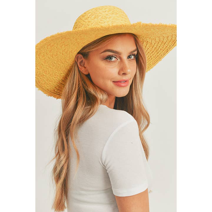 Hana - Wholesale Straw Hat - Women's - Solid Floppy Sun Hat