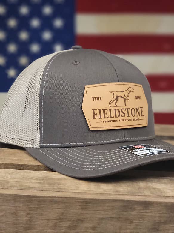 Fieldstone - Sporting Lifestyle Brand - Wholesale Trucker Hat - Unisex - Leather Dog Patch Hat (093)2