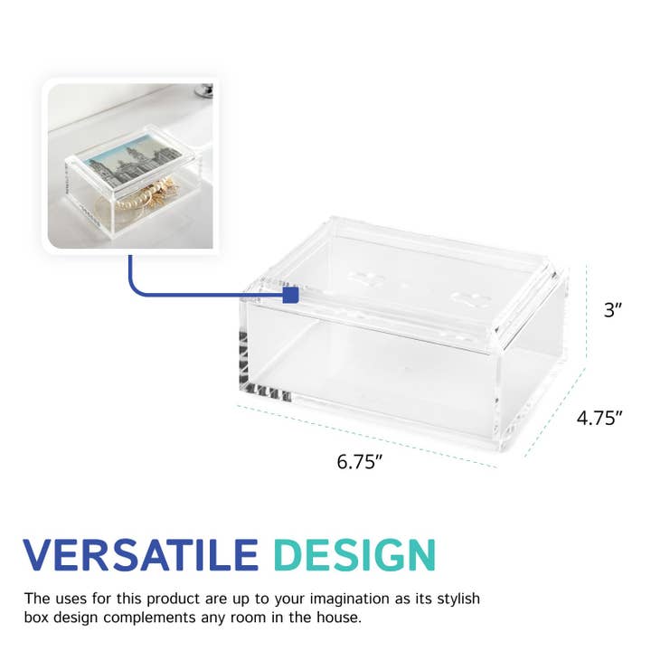 Huang Acrylic - Wholesale Picture Frame - Rectangular Box W/ 4X6 Photo Frame Lid