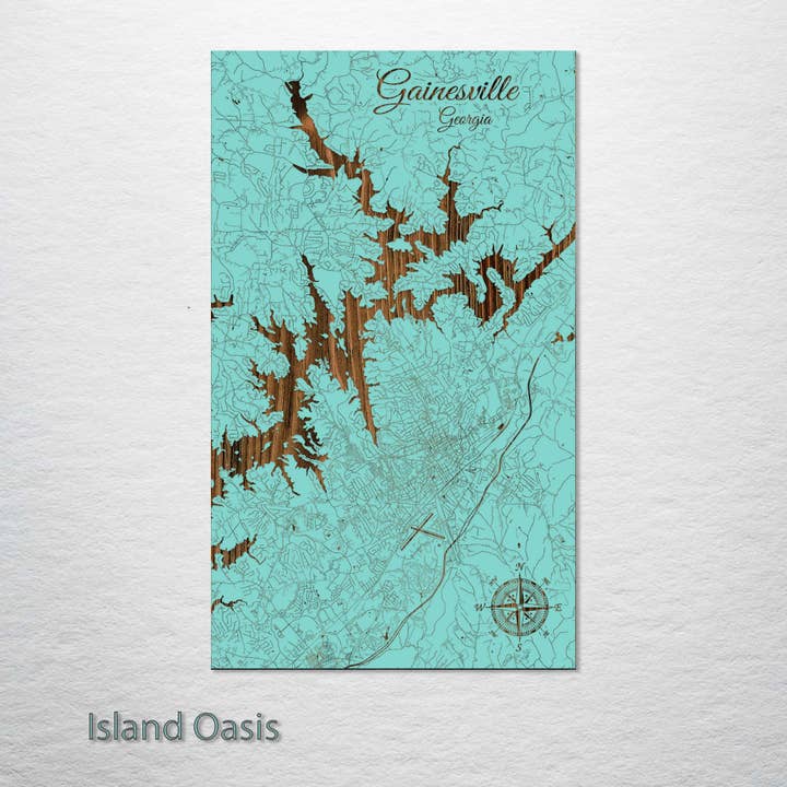 Fire and Pine Wood Maps - Venta al por mayor Mapas - Georgia: Mapa callejero de Gainesville