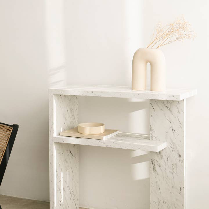 Really Nice Things - Wholesale Console Table - White marble effect console 80cm3