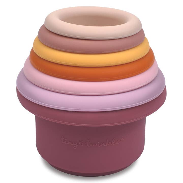 Tiny Twinkle - Silicone Stacking Toy - Rose Set (MSKU: STCK-1) for wholesale by Tiny Twinkle