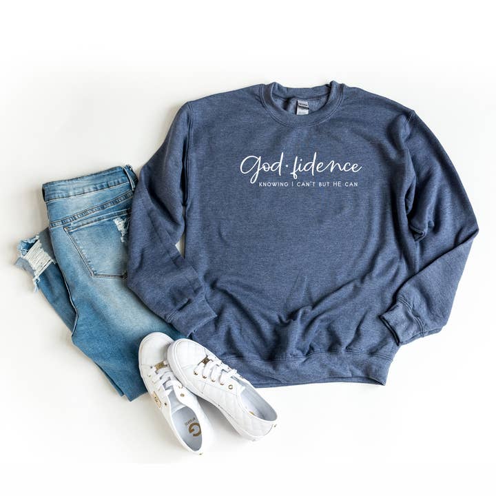 Godfidence | Sweatshirt | Faith | Religious | Uplifting for wholesale by Uplifting Threads Co Wholesale