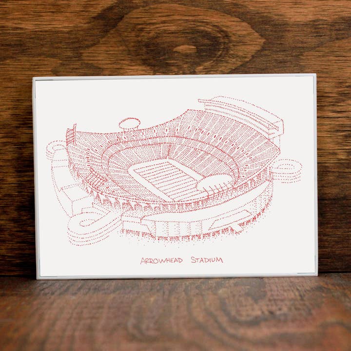 Stade de flèche, domicile du football de Kansas City, Stipple Art pour la vente par Designs By Patterson