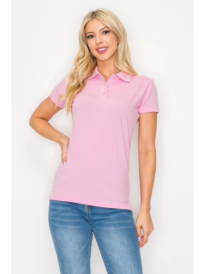 Vanilla Monkey - Vendita all'ingrosso Top in maglia - Donna - Maglietta Polo in Piqué Uniforme6