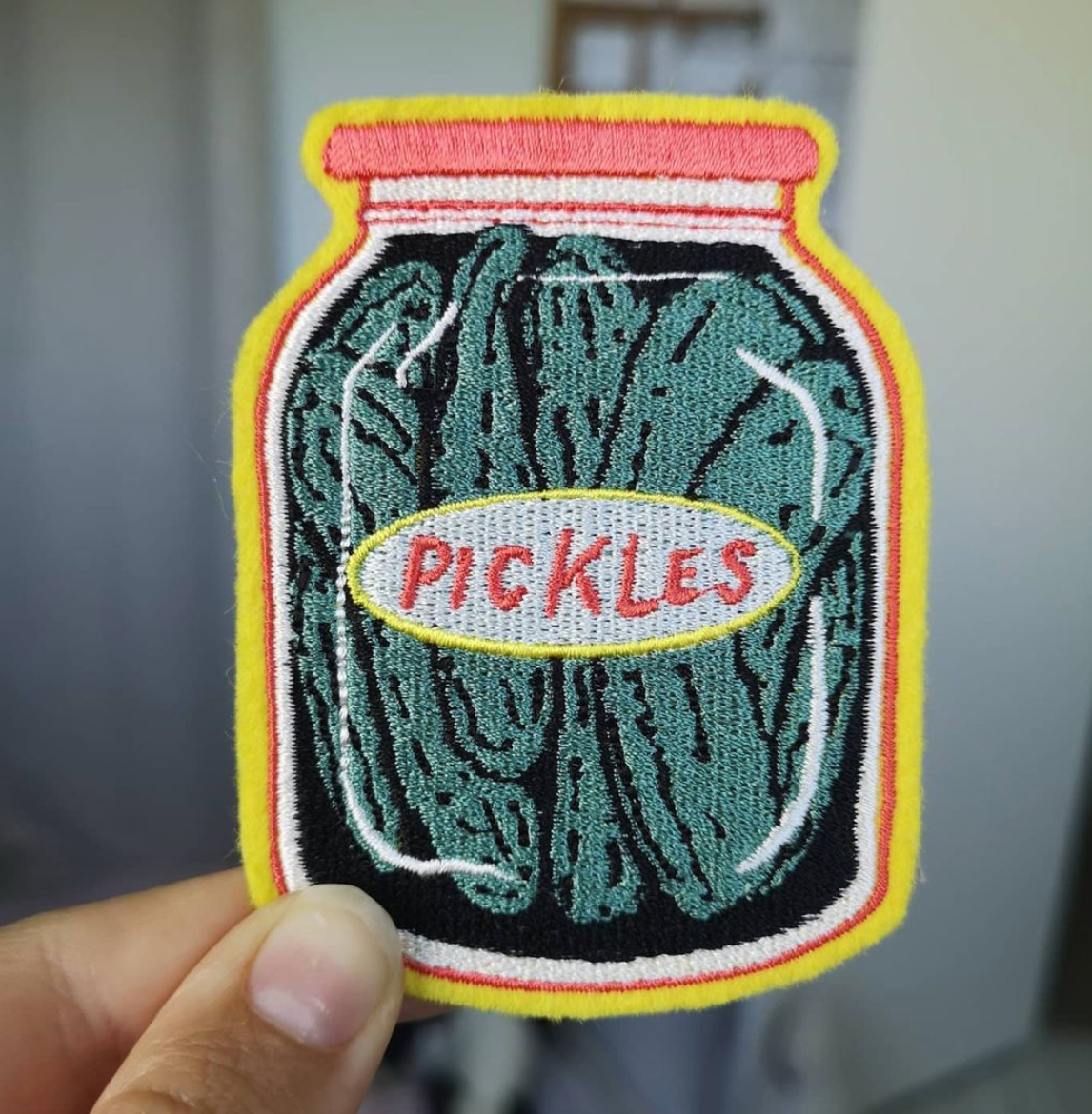 Bryony Moss Illustration – wholesale Patch – Pickle Jar, Embroidered Patch1