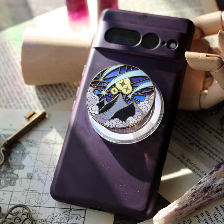 Geek and Artsy - Wholesale Phone Grip - Starfall magnetic Kindle Grip, bookish magnetic phone grip, interchangeable ereader holder1