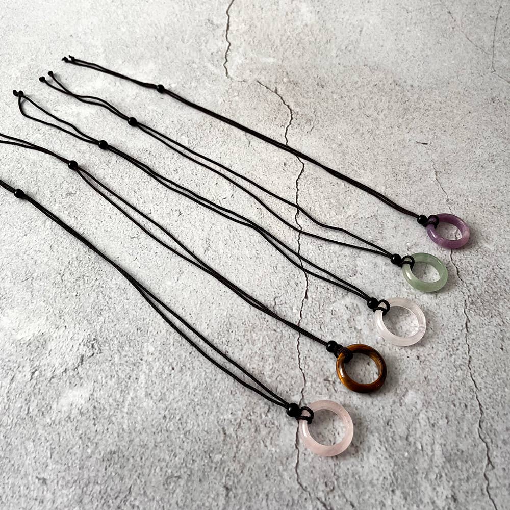 VIE - Wholesale Pendant/Charm Necklace - Circular Crystal Pendant with Black Cord, 3cm10