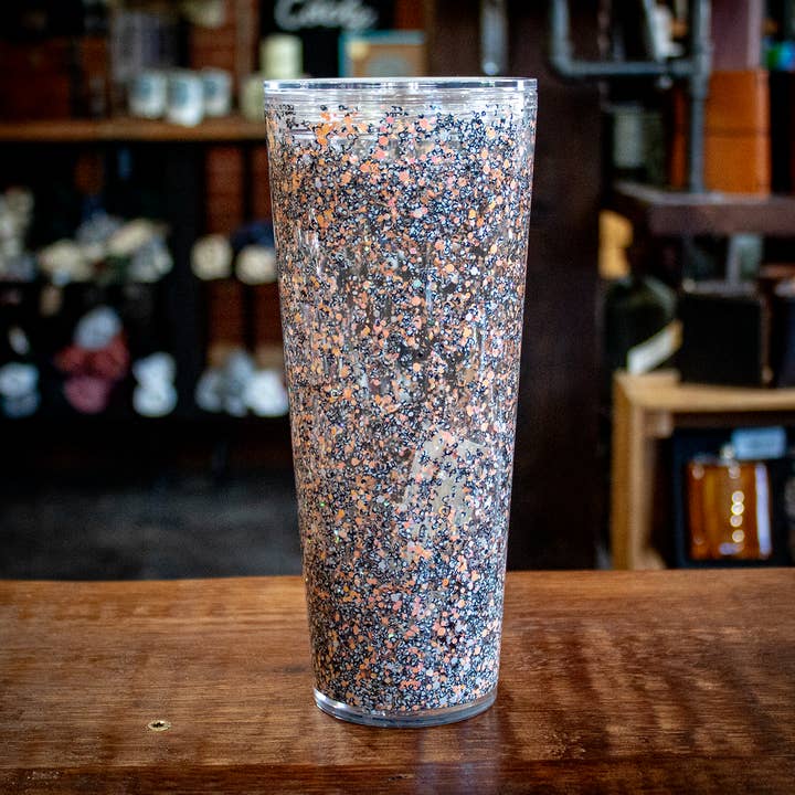 Globo di neve arancione + nero glitterato da 24 once per la vendita all'ingrosso da parte di Overholt Supply Co.