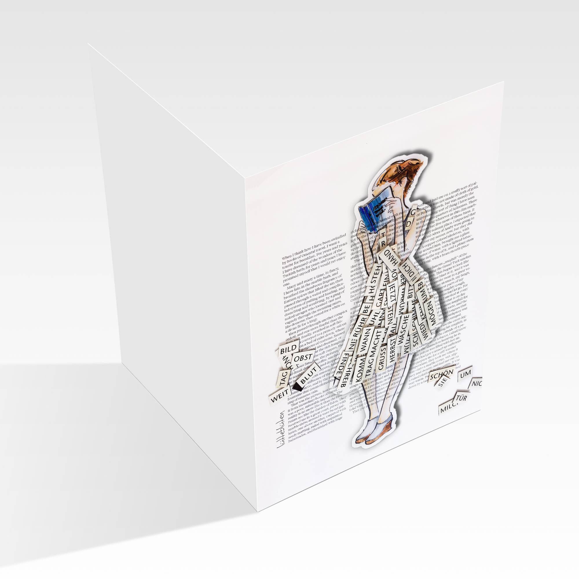 Lütteblüten - Wholesale Everyday Greeting Card - Folding Card "Book Lover" – with Magnet or Sticker1