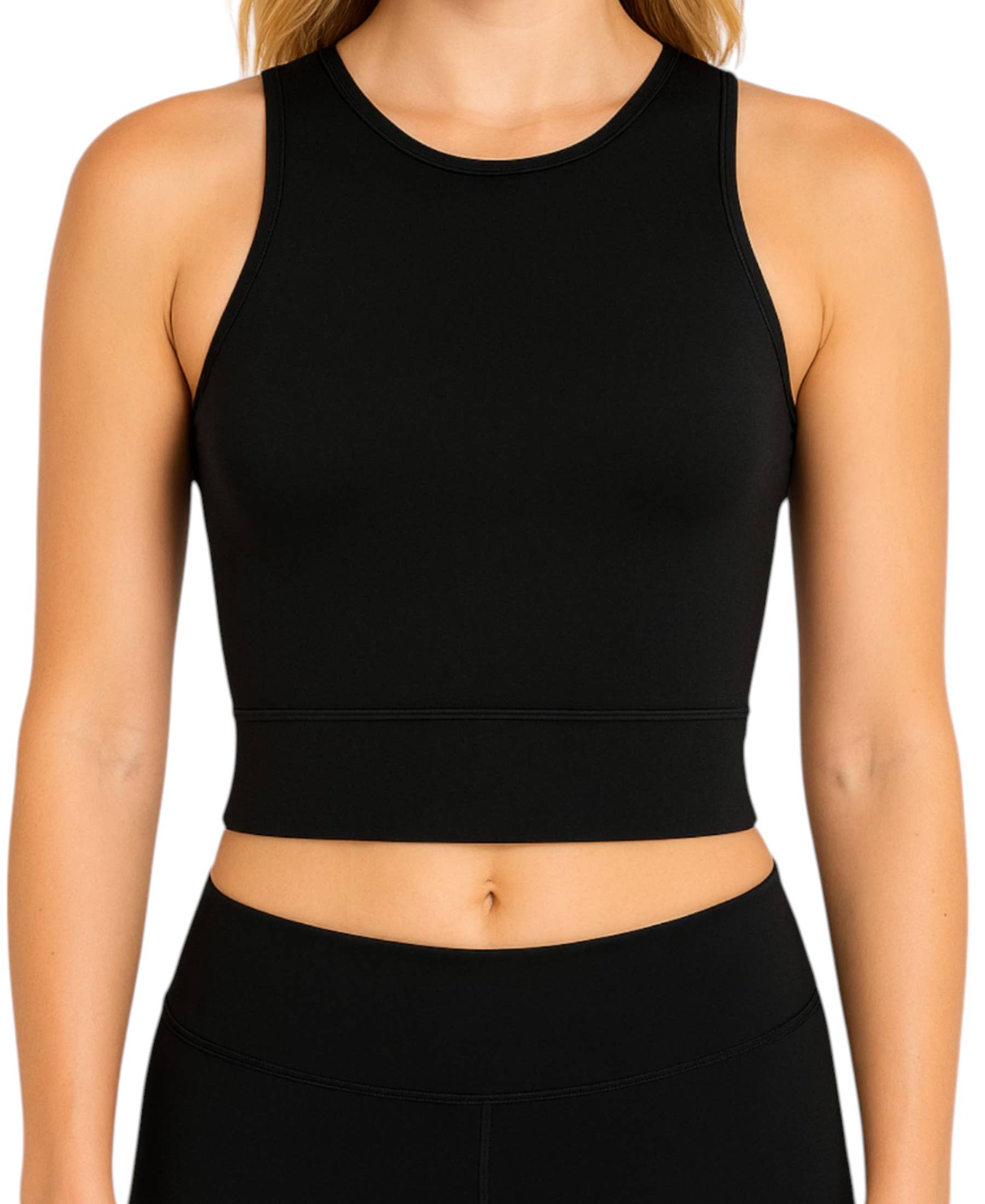 WENOR - Wholesale Athletic Top - Women's - Crop Top – Sporty bustier top with pads & mesh back, scuba fabric1