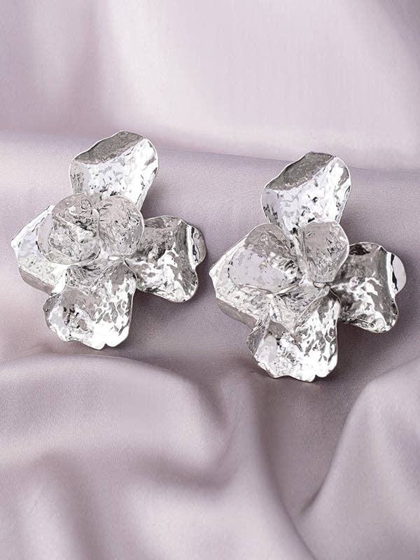 FurDecoration - Wholesale Dangle Earrings - Flower Shape Shiny Earrings Accessories4