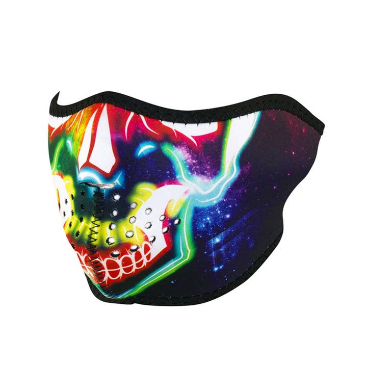 ZAN Headgear - Wholesale Balaclava - Unisex - ZAN Headgear Half Neoprene Face Mask - Electric Skull