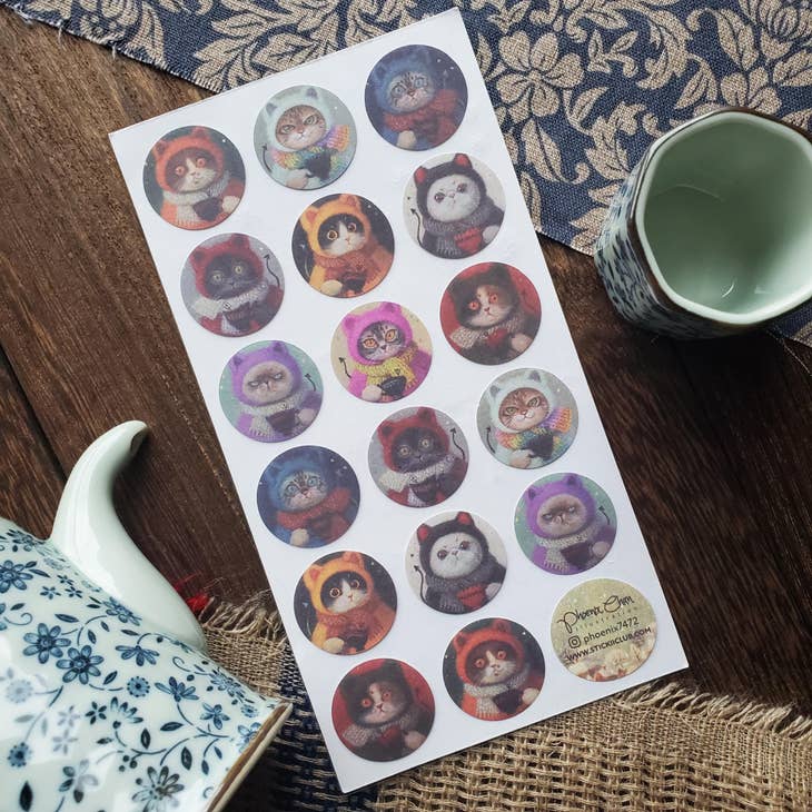 STICKII - Wholesale Sticker - Cats in Winter Hats Sticker Sheet