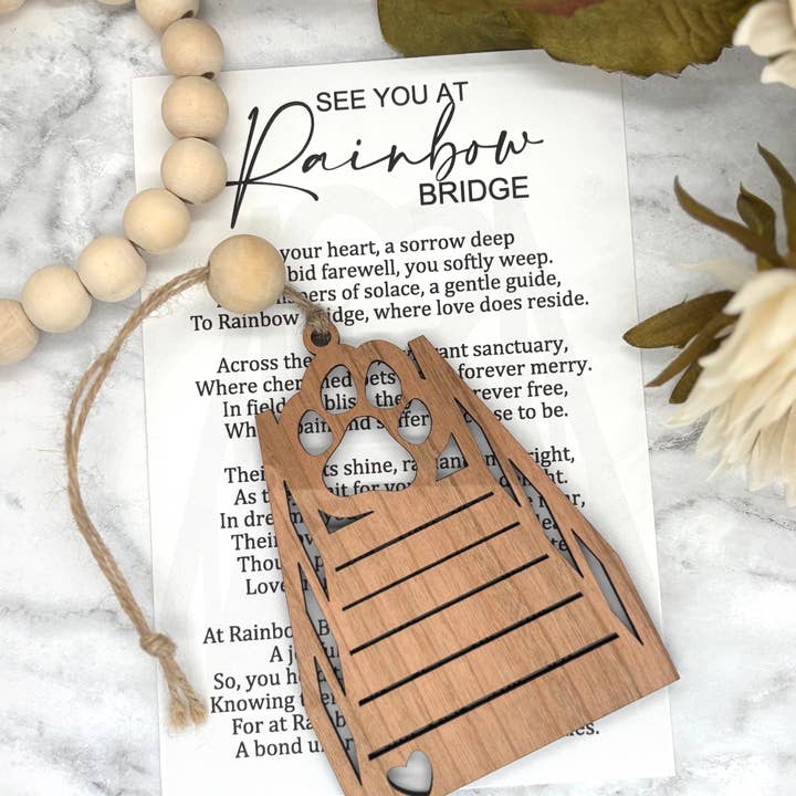 Harris Girl Creations – wholesale Keepsake coin/token – Pet-See You at Rainbow Bridge Story Card Charm0