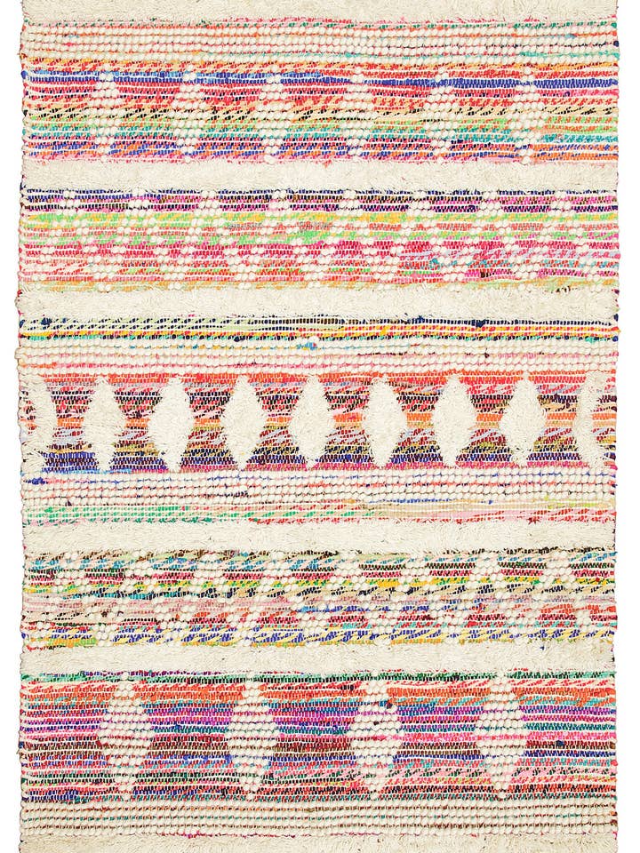 Hvid/Multi uld & Genbrugstråde tæppe 120 X 180Cm for engroshandel hos Namaste