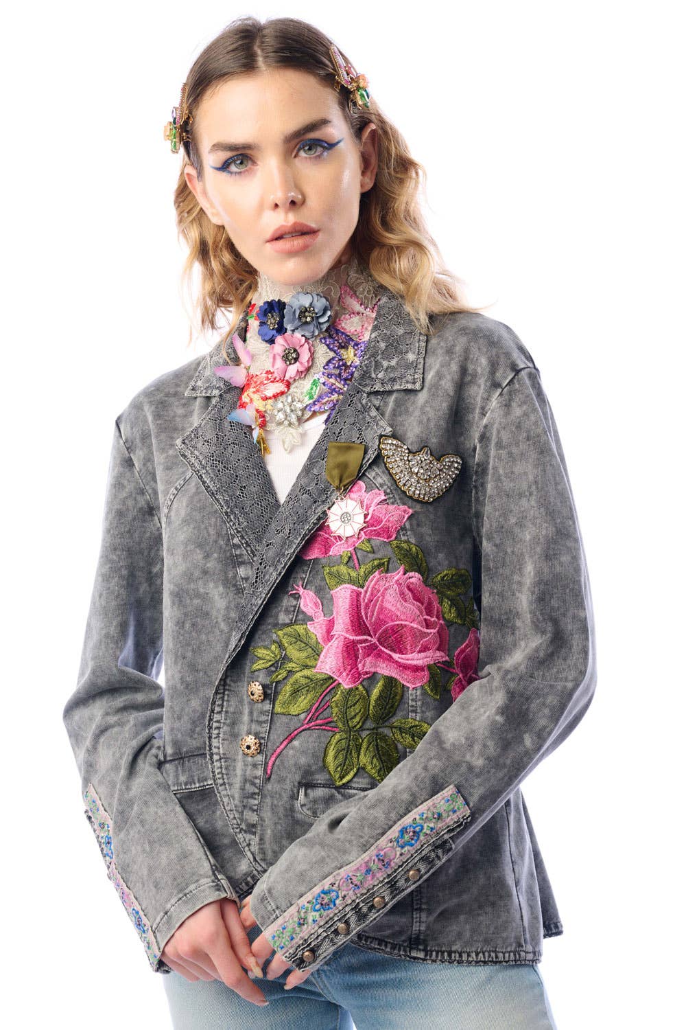 Charcoal Colonel French Terry Knitted Jacket - Blazer for wholesale on Faire2