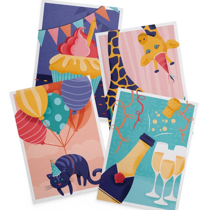 Set of 4 Cards for wholesale by Studio Jubel