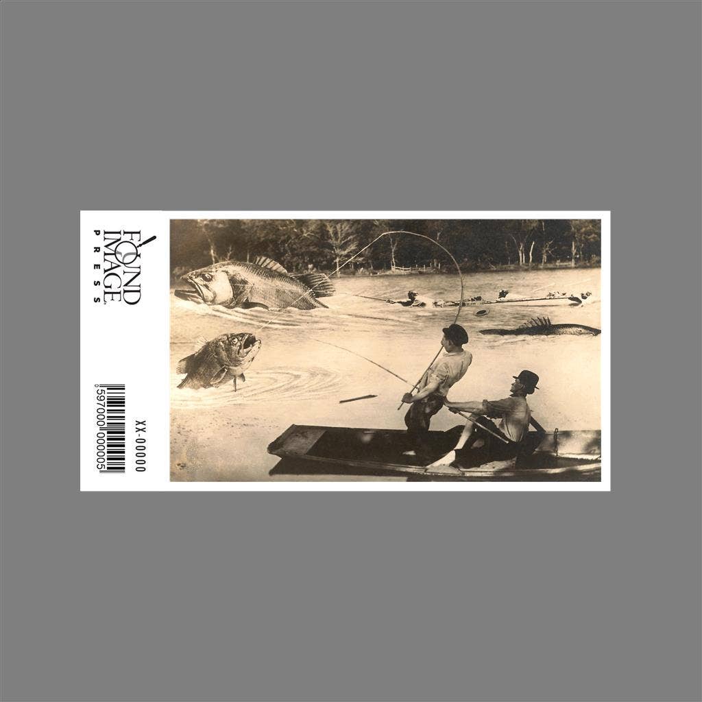 Found Image Press - Wholesale Sticker - Sticker FS-148 Fly Fisher with Giant Fish1