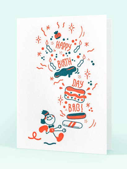 Happy Birthday Bro! for wholesale by Letterpress de Paris