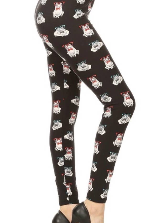Leggins curvos de talla grande con diseño de ranas divertidas con gafas y pajaritas para venta al por mayor de Love 4 Leggings