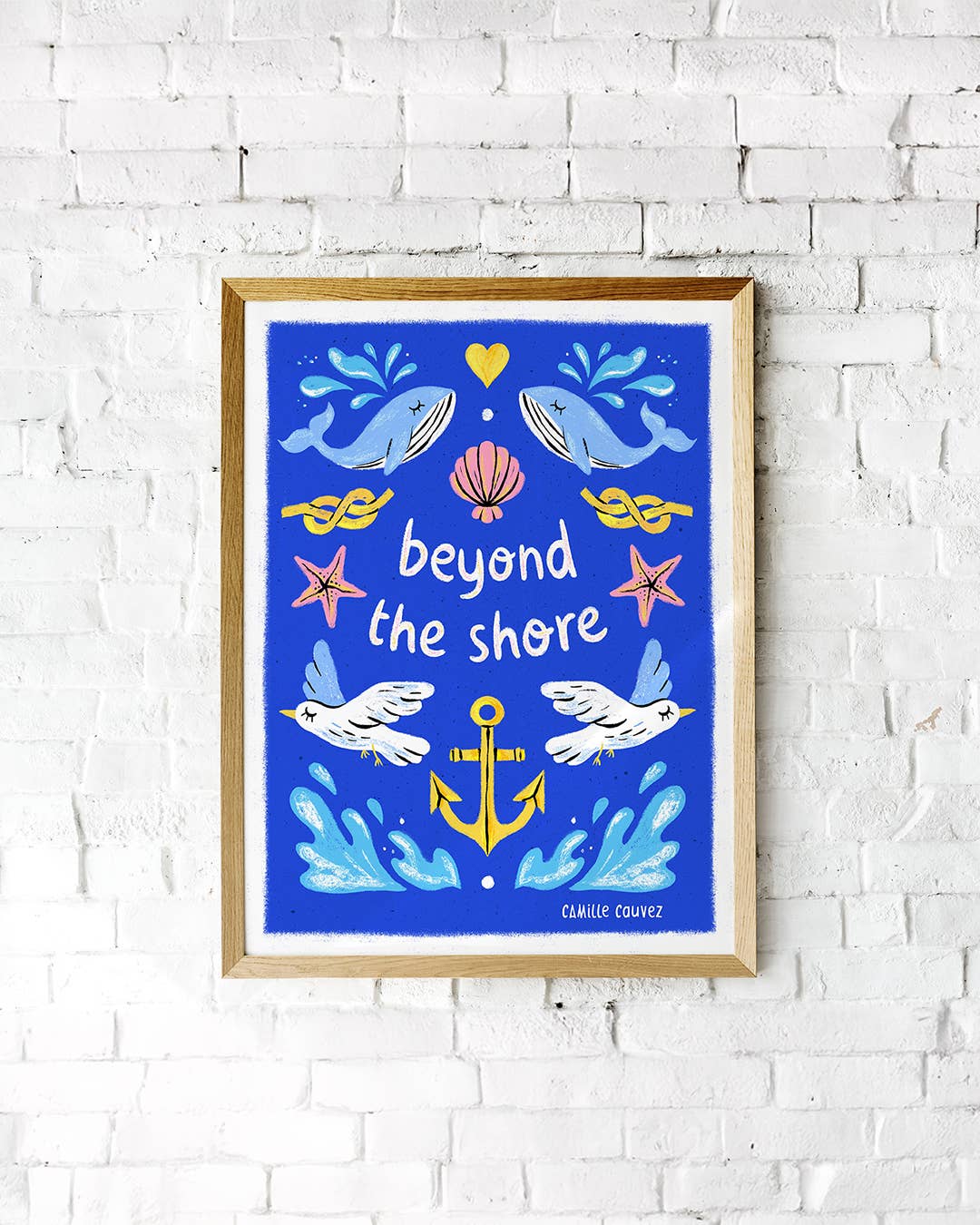 Camille Cauvez illustration et papeterie – wholesale Poster – Beyond the shore poster | nature quote sea ocean1