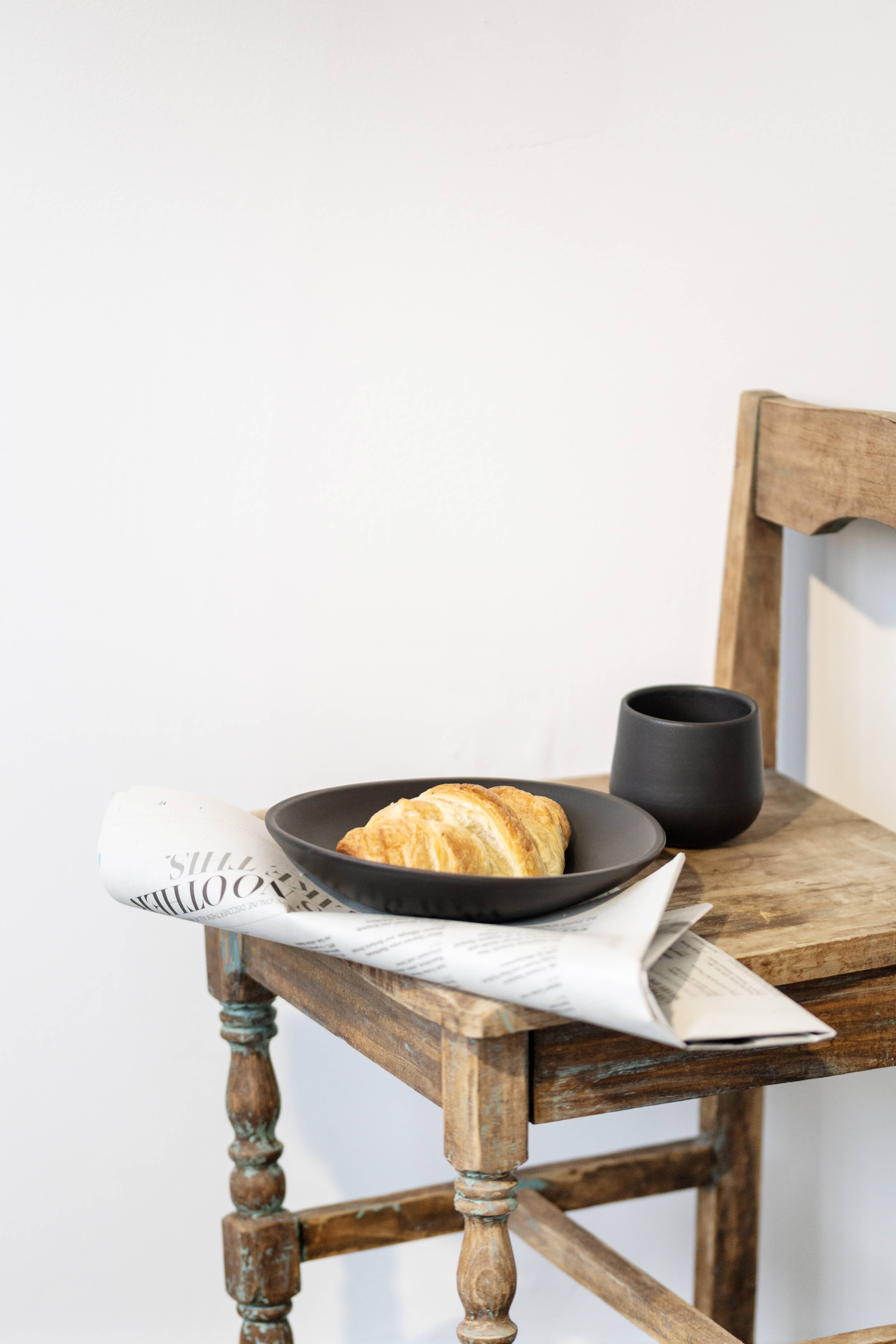 GHARYAN Stoneware & Olive Wood Tableware | Ships from USA - Wholesale Dinner Plate - Handmade Stoneware Dessert Plate | Dadasi 7.9"2