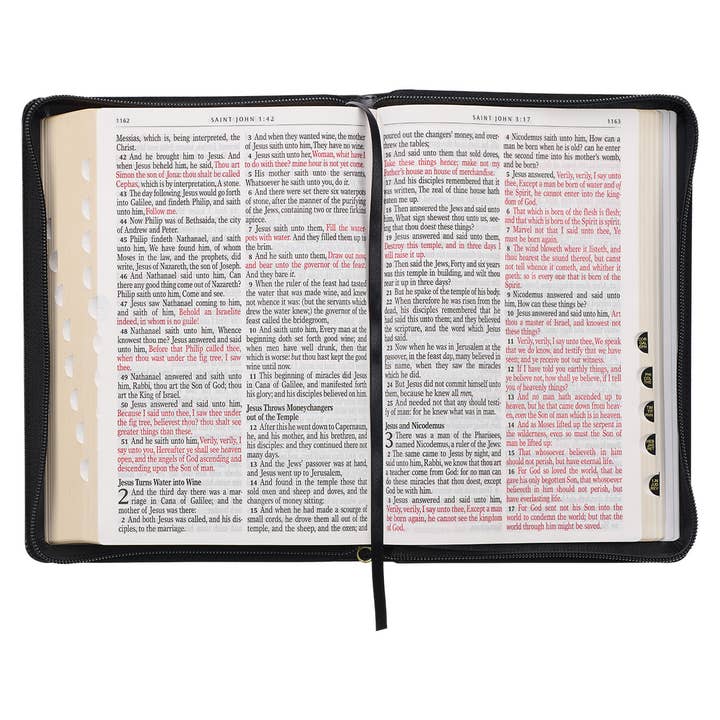 Christian Art Gifts - Wholesale Book - Adult - KJV Bible Giant Print Full-size Faux Leather, Black w/zipper