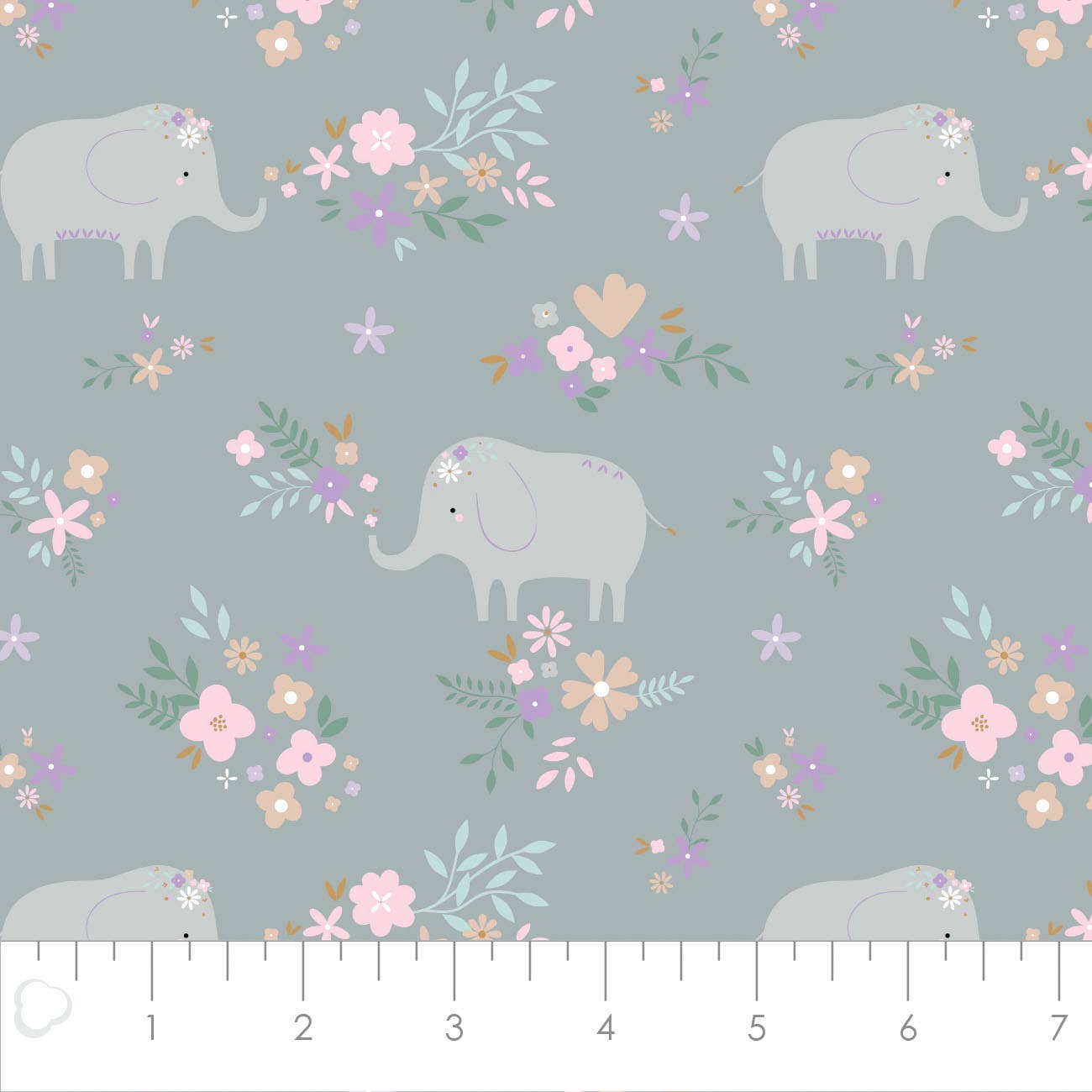 Camelot - Wholesale Fabric - Soft Elephant Floral Flannel4
