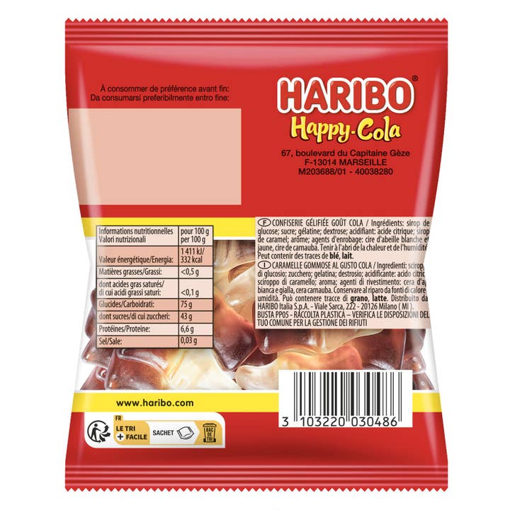 123bonbon - Wholesale Gummy - HARIBO Happy Cola - Box of 30 mini-bags of 40 g (0.09lb)2