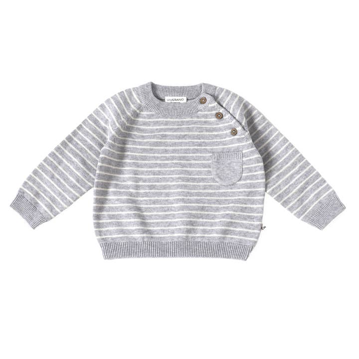 Viverano Organics – Engroshandel Sweater - Baby – Milan Strik Raglan Sideknap Baby Pullover (Økologisk)12