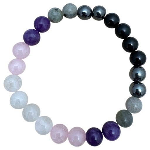 International Gifts Ltd. - Wholesale Beaded Bracelet - Zenn Empath Protection Bracelet: Hematite Labradorite A-169