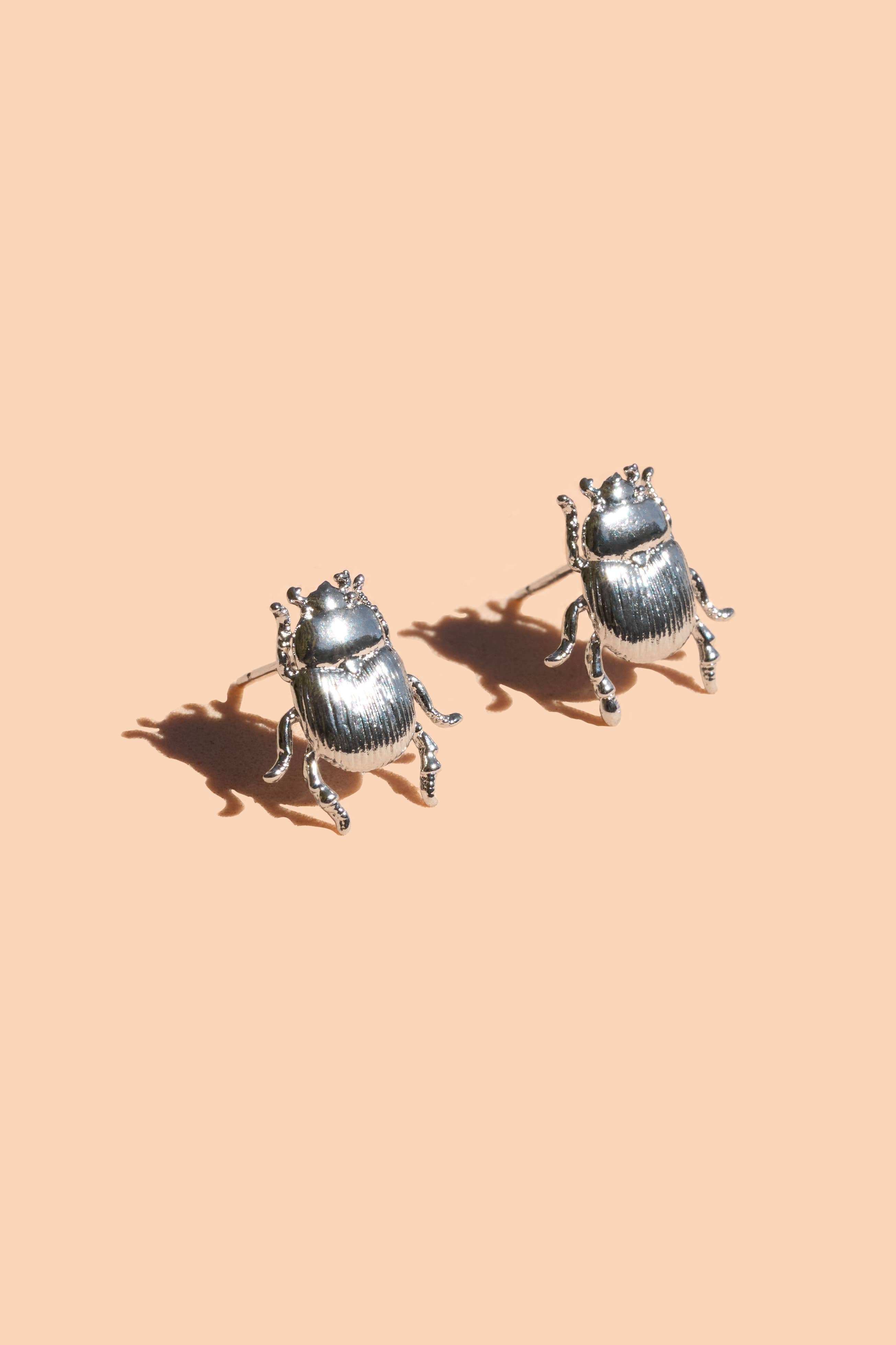 Peter and June - Wholesale Stud/Post Earrings - Fortune Beetle Studs -18K Gold Plated or Silver Rhodium2