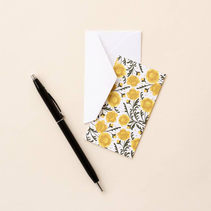 HAZELMADE® Tea Towels + Gifts - Wholesale Stationery/notecard set - Yellow Marigold Mini Note Set | Cards3