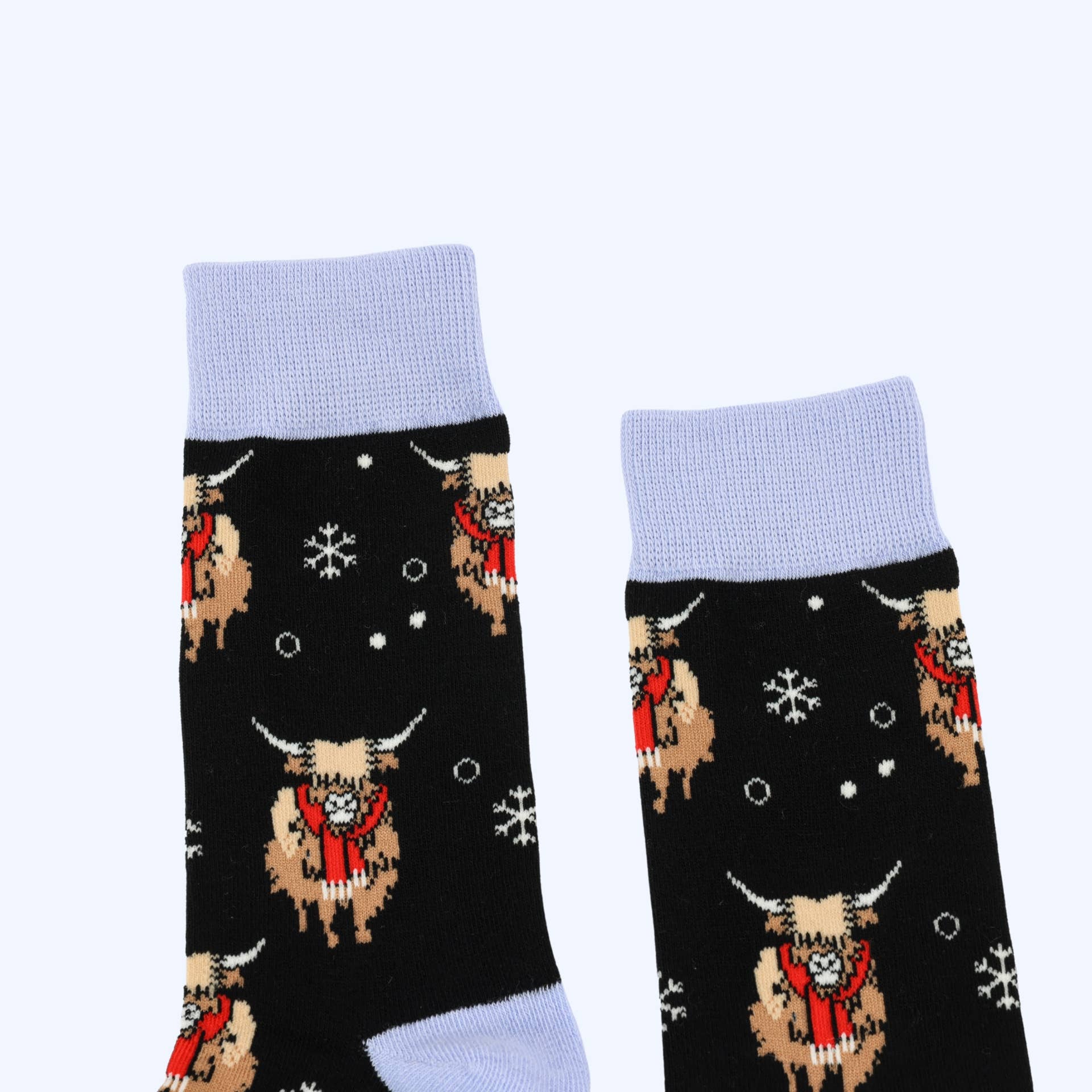 Bare Kind Socks - Wholesale Socks - Unisex - Christmas Highland Cow Socks | Bamboo Socks | Blue Socks2