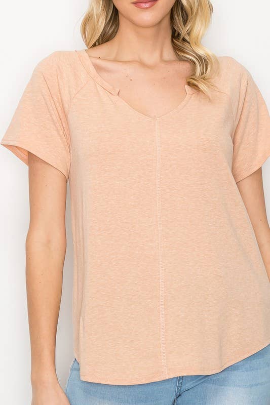 A.gain - Wholesale T-Shirt - Women's - 10884SS627 - SOLID V NECK TOP12