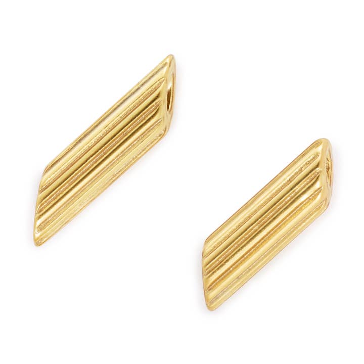 Brincos Penne Pasta Banhados a Ouro Amarelo da Delicacies Jewelry - Cada compra ajuda a combater a fome! (Presente gastronômico, joias de comida, presente para ela) por atacado de Delicacies Jewelry