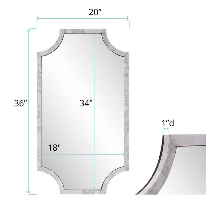 Howard Elliott on Faire - Wholesale Wall Mirror - Makrana Marble Scalloped Mirror1