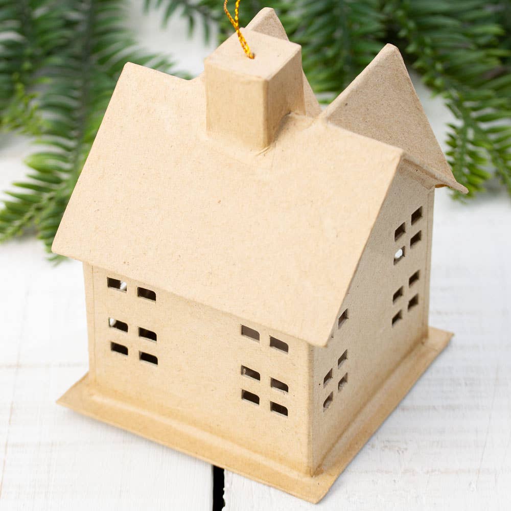 Factory Direct Craft - Wholesale Ornament - Premade Paper Mache House Ornament>Select Saltbox or Cottage6