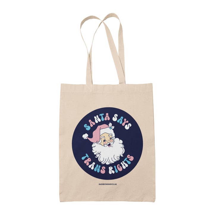 Sac fourre-tout Santa Says Trans Rights pour la vente par Rainbow & Co