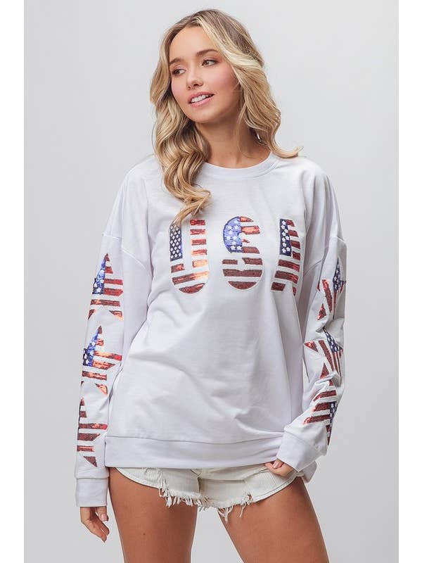 OFF WHITE American Flag Usa And Star Pullover for wholesale on Faire
