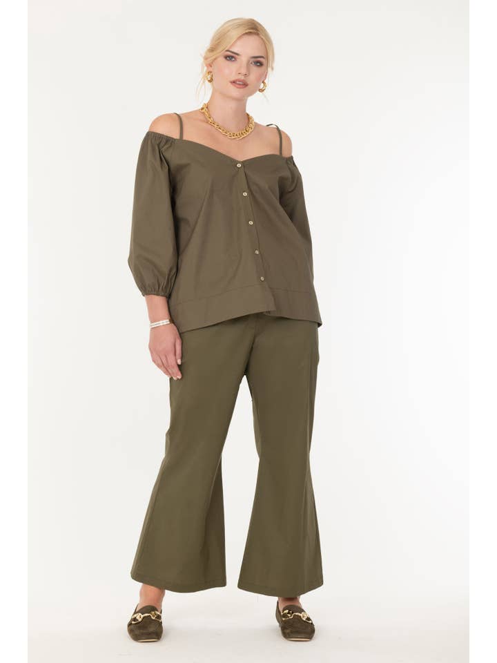 militere Bluse med bare skuldre og knapper for engroshandel på Faire