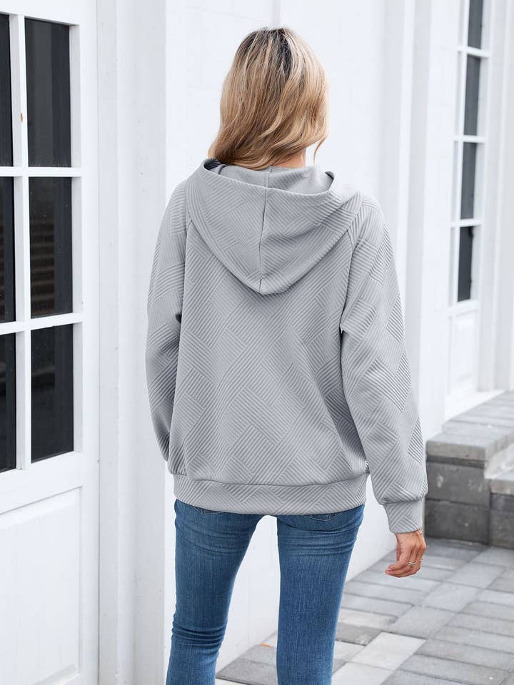 Lovesoft - Wholesale Hoodie - Women's - Textured Chevron Hoodie | Cozy Pullover Kangaroo Pocket21