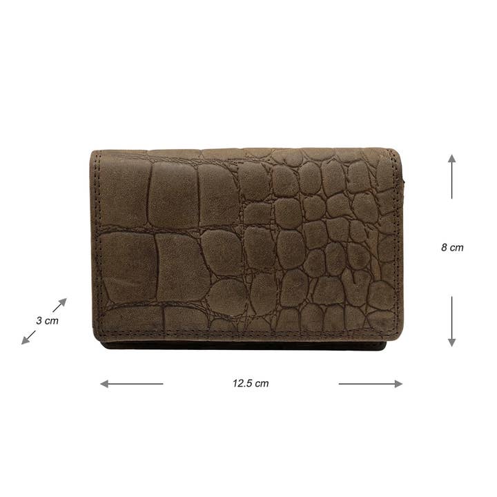 Arrigo - Wholesale Wallet - Women's - Leather Wallet ladies - Buffel Leather Croco Print Compact13